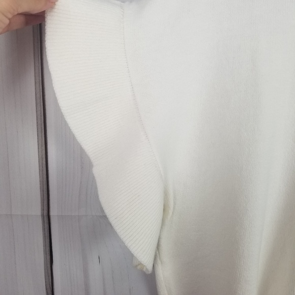 NWT Madewell Ruffle Sleeve Sweater Tee Ivory - Picture 4 of 7